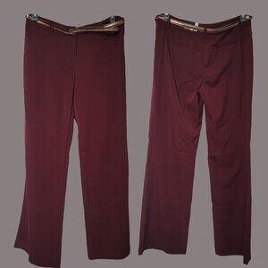 APT. 9  Trouser Dress Pants Modern Fit Burgundy Stretch Trouser Leg Size 4